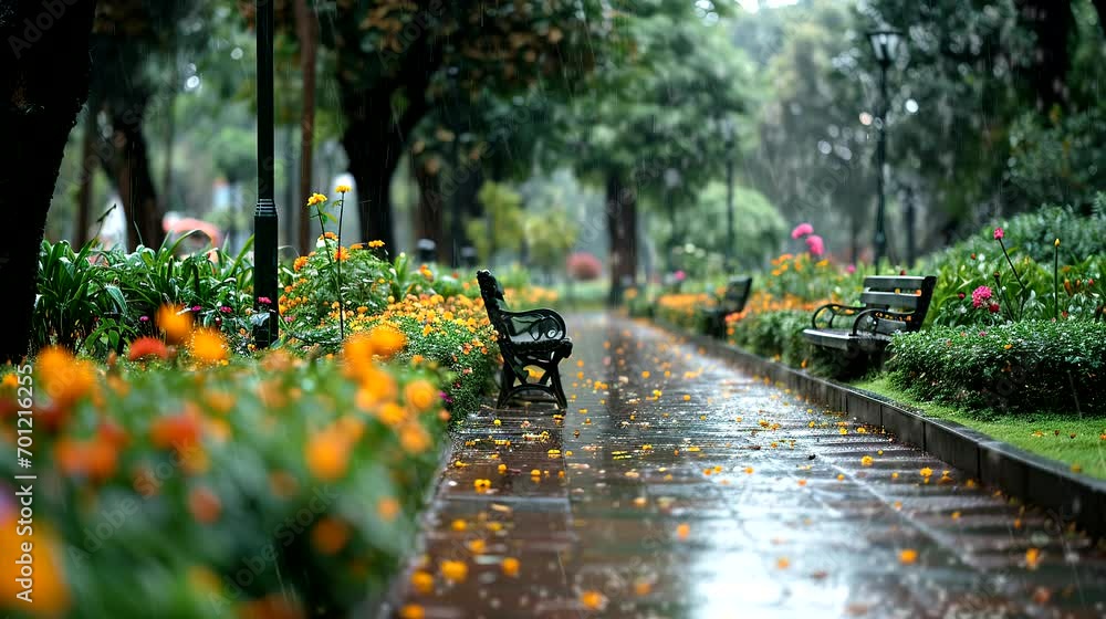 Motion Video of Flower Garden, Perfect for Relaxation. Generative AI