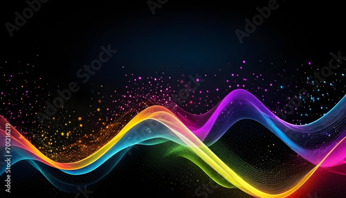 abstract colorful wave background. Ai
