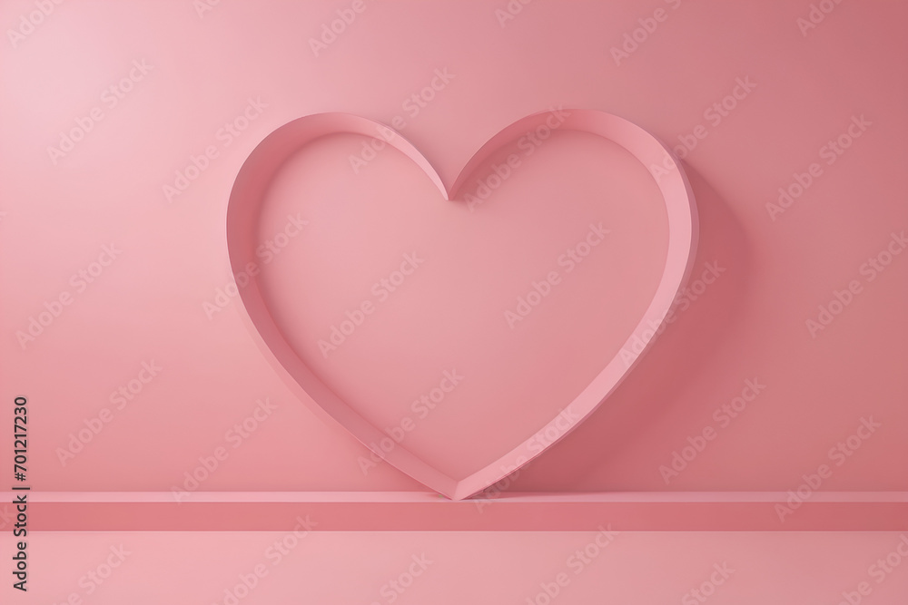 Minimalist Heart Valentine's Day Background, Clean and Modern Valentine's Day Illustration