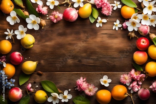 background with eggs and flowers