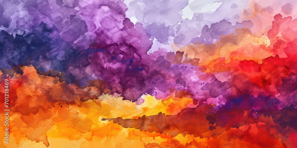 Abstract watercolor background orange purple.