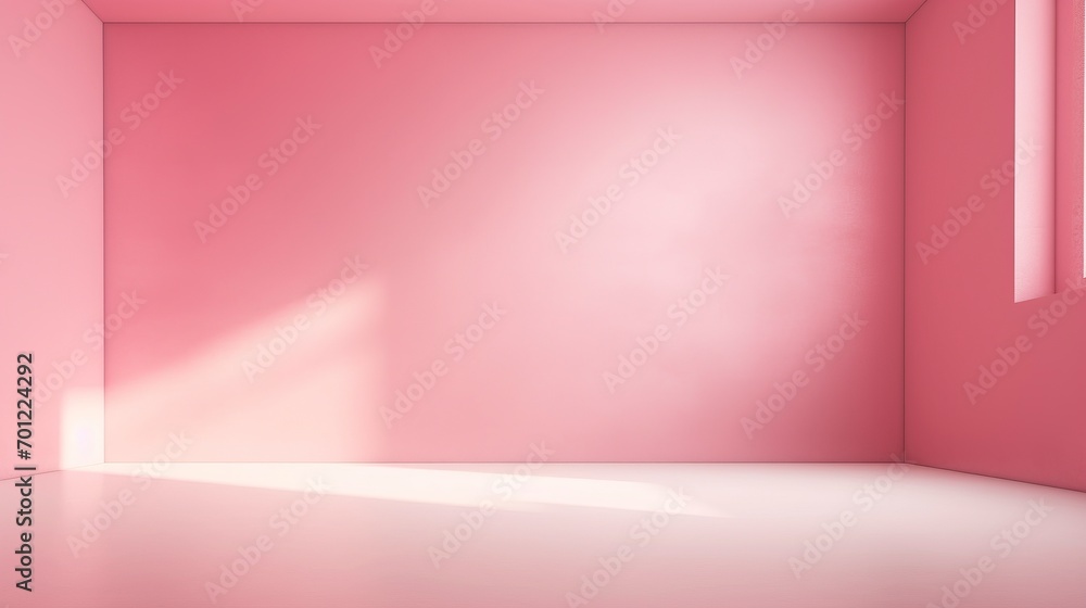 Empty wall with light Pink tones with sunlight shining in Empty wall with light Pink tones with sunlight shining in