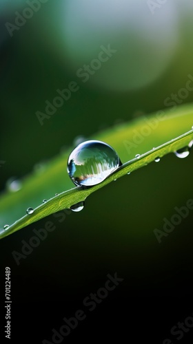 Photo Close-up of water drops on leaves