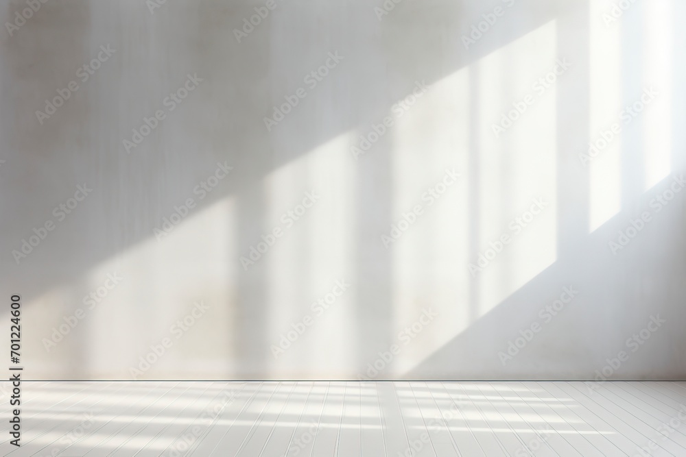 Empty white wall where sunlight shining through a window Empty white wall where sunlight shining through a window