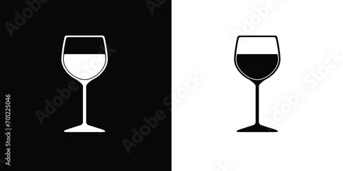 wine glass on black and white 