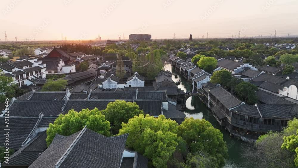ancien town at sunset