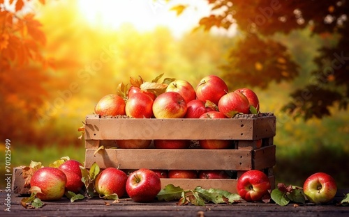 Rustic crate of fresh apples, symbolizing organic agriculture