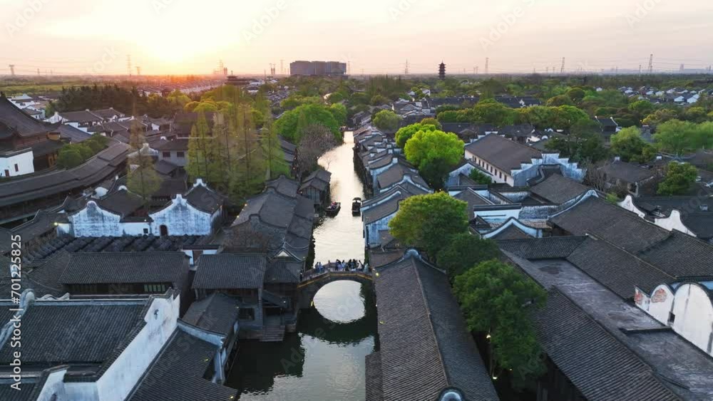 ancien town at sunset