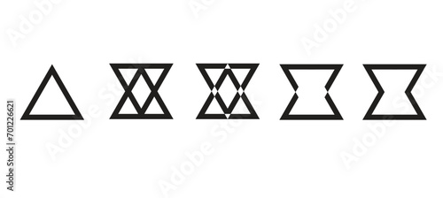 Rotating triangular arrow field symbol illustration