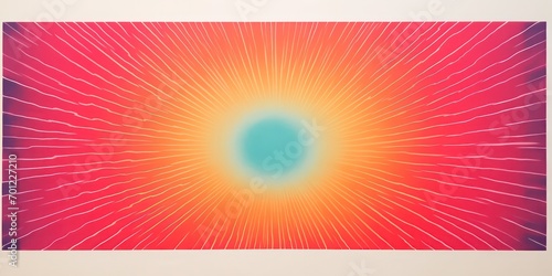 Abstract stencil print retro, radiating a minimalist and psychedelic . Created in a risograph graphic style, it embraces faded colors for an intriguing visual experience.