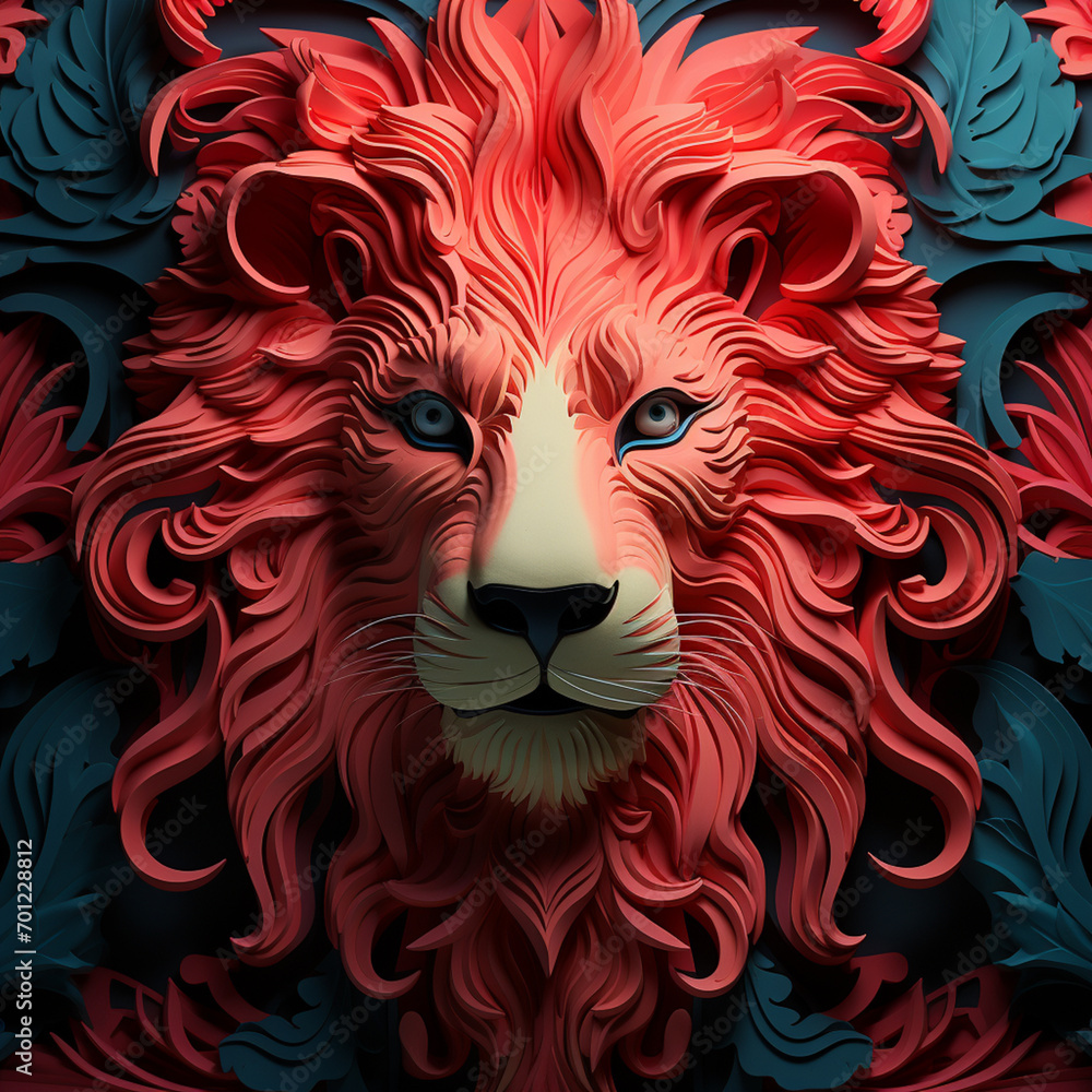 Lion icon in vibrant coral, symbolizing startup businesses and innovation.