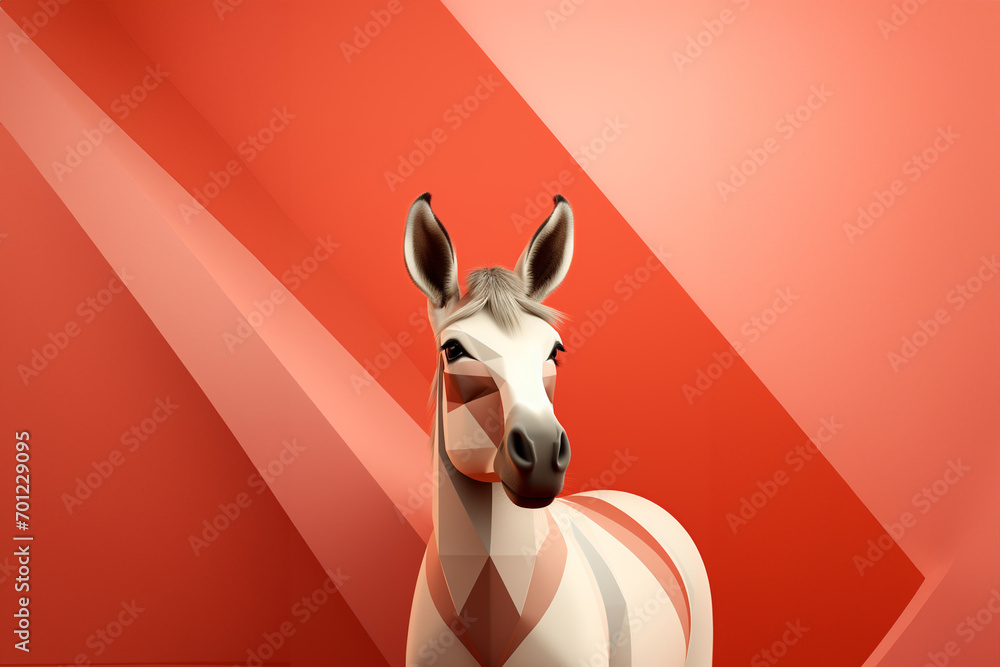 Donkey icon, featuring a sleek and stylish Donkey profile against a pale coral background. This design offers a modern and sophisticated touch, suitable for contemporary branding.