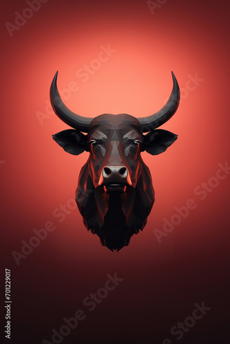  African Buffalo icon, featuring a sleek and stylish African Buffalo profile against a pale coral background. This design offers a modern and sophisticated touch, suitable for contemporary branding.