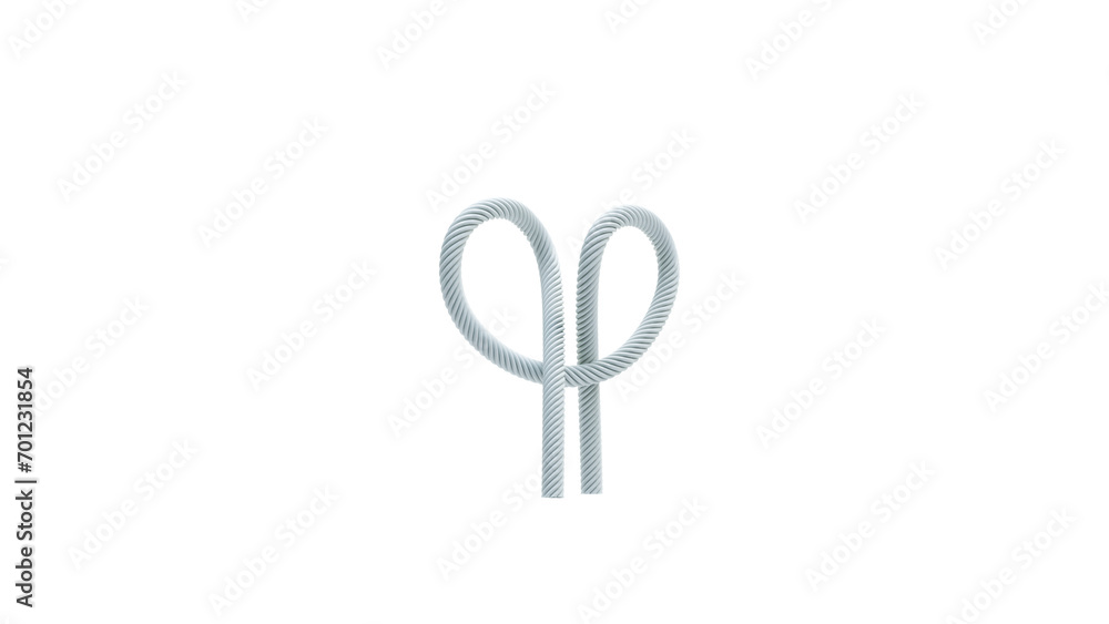 rope string with clove hitch knot 3D rendering rope string with clove hitch knot 3D rendering