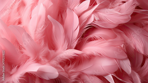 Peach fuzz color feathers texture background