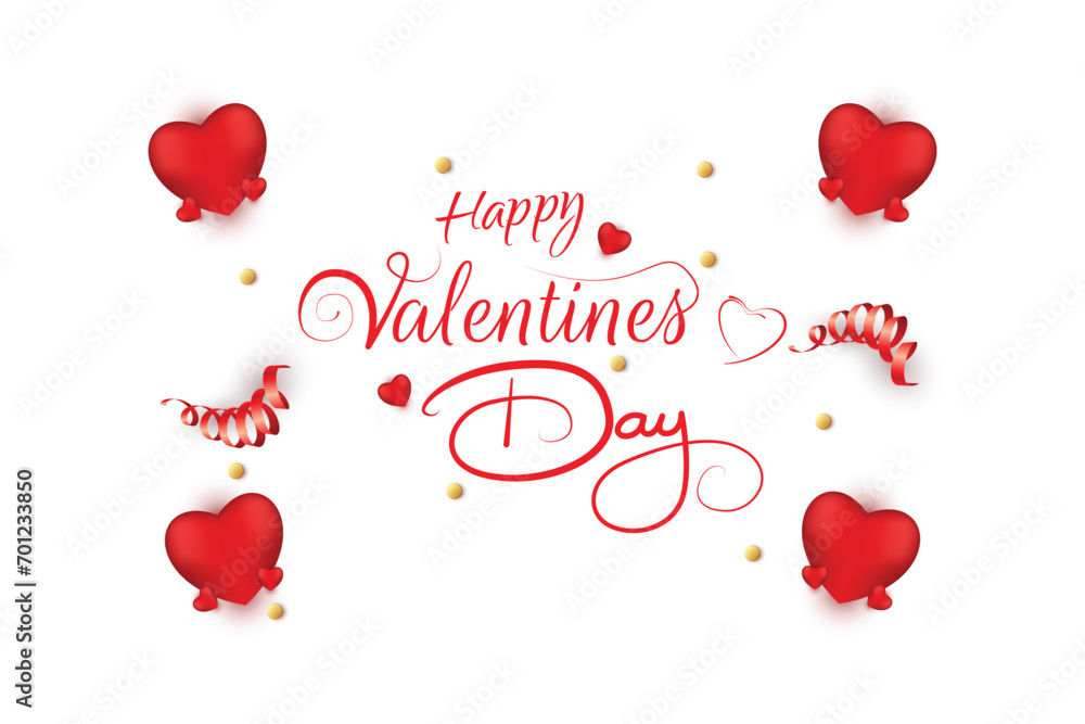 Free vector lettering happy valentines day card background