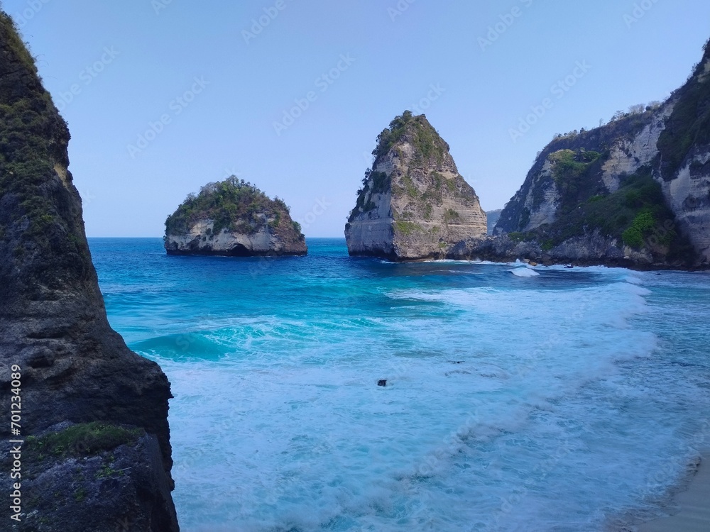 The beauty of the beach with a very beautiful view in Nusa Penida Bali The beauty of the beach with a very beautiful view in Nusa Penida Bali