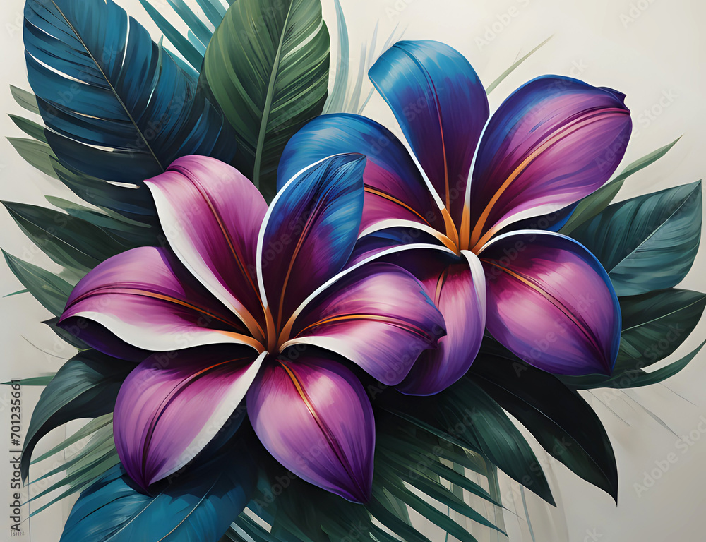 abstrakter lila blauer Frangipani abstrakter lila blauer Frangipani