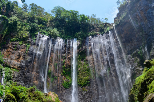 Beautiful waterfall with very beautiful scenery and shady trees