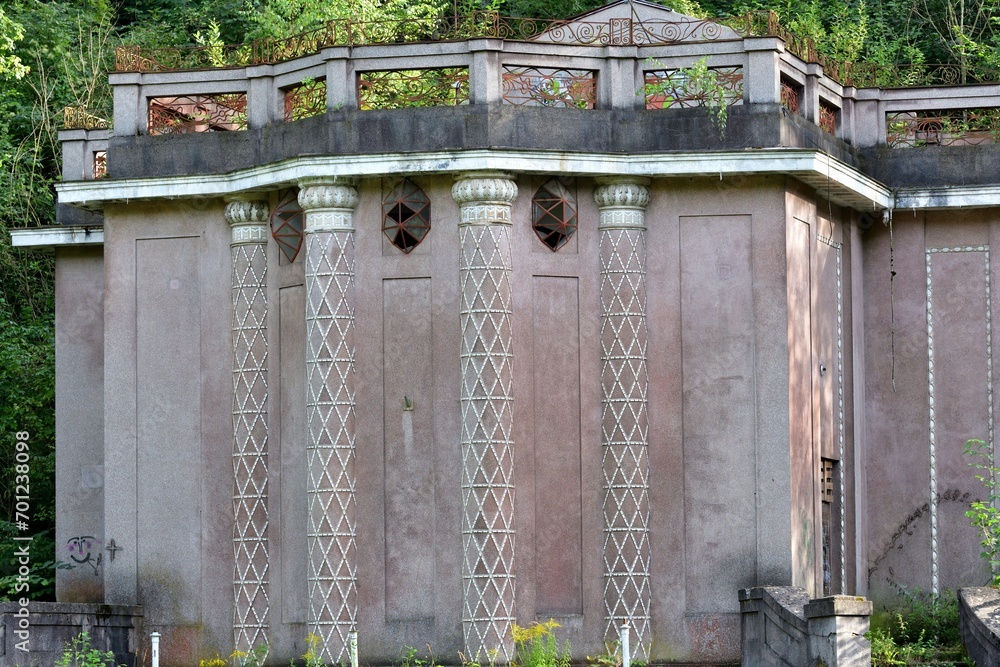 Old historic dilapidated houses without repair