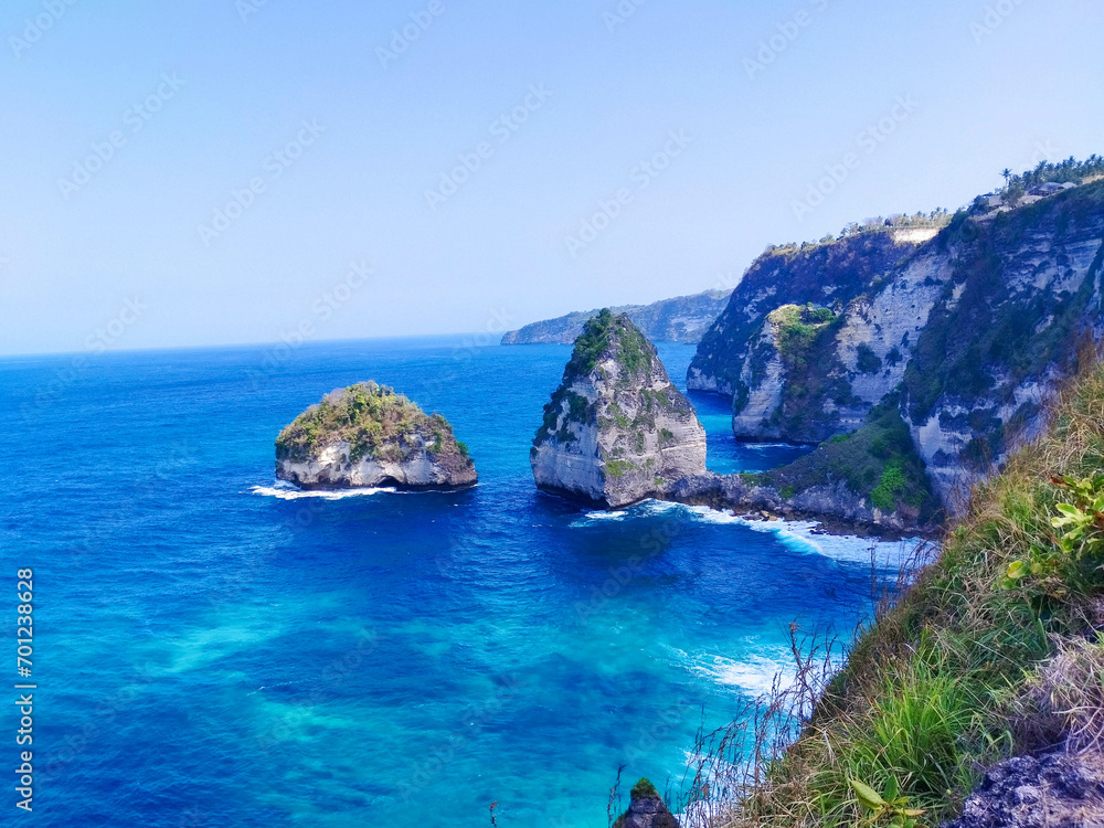 The Beautiful view of Diamond Beach in Nusa Penida Island, Bali. The Beautiful view of Diamond Beach in Nusa Penida Island, Bali.