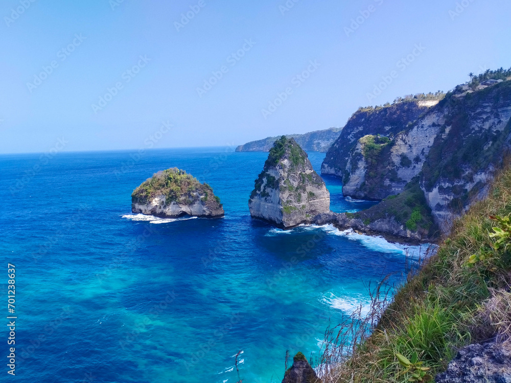 The Beautiful view of Diamond Beach in Nusa Penida Island, Bali. The Beautiful view of Diamond Beach in Nusa Penida Island, Bali.