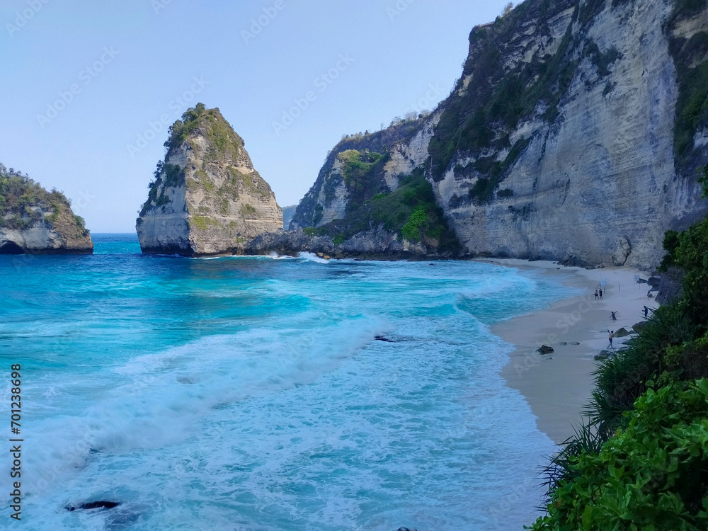 The Beautiful view of Diamond Beach in Nusa Penida Island, Bali. The Beautiful view of Diamond Beach in Nusa Penida Island, Bali.