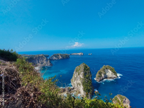 The Beautiful view of Diamond Beach in Nusa Penida Island, Bali. 