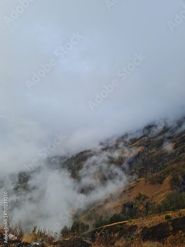 smoke in the mountains