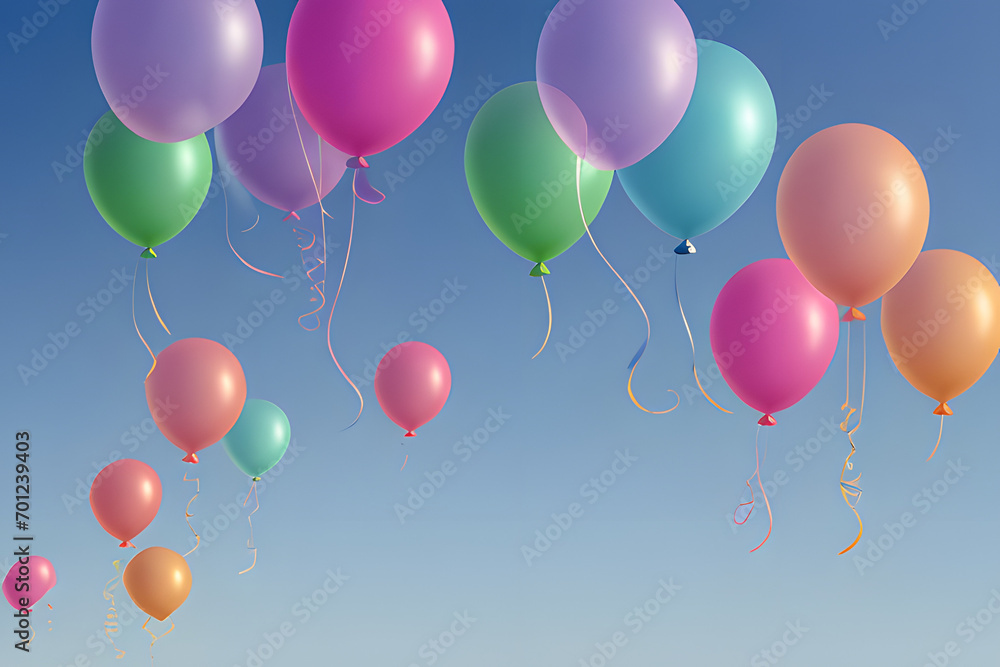 balloons of various colors. Generative AI balloons of various colors. Generative AI