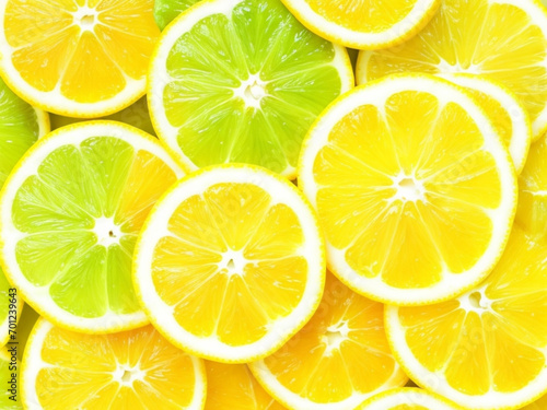Background of fresh and juicy tangerine slices or mandarin fruit ai image 