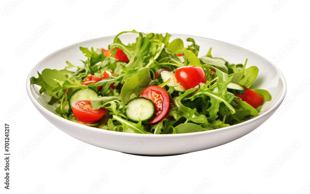 Plate Salad Ensemble isolated on transparent Background