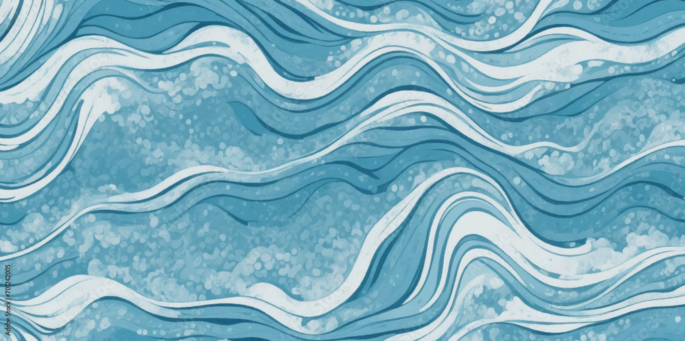 Obraz premium Abstract vector ocean wave soft blue and white background. Seamless pattern with blue waves.