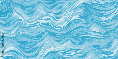 Seamless wave water ocean soft blue curve line background. Vector sea, wave, water background. © Vactor Viky