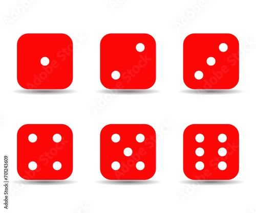 Set of dice icon. Dice sides or dice faces icon set vector illustration