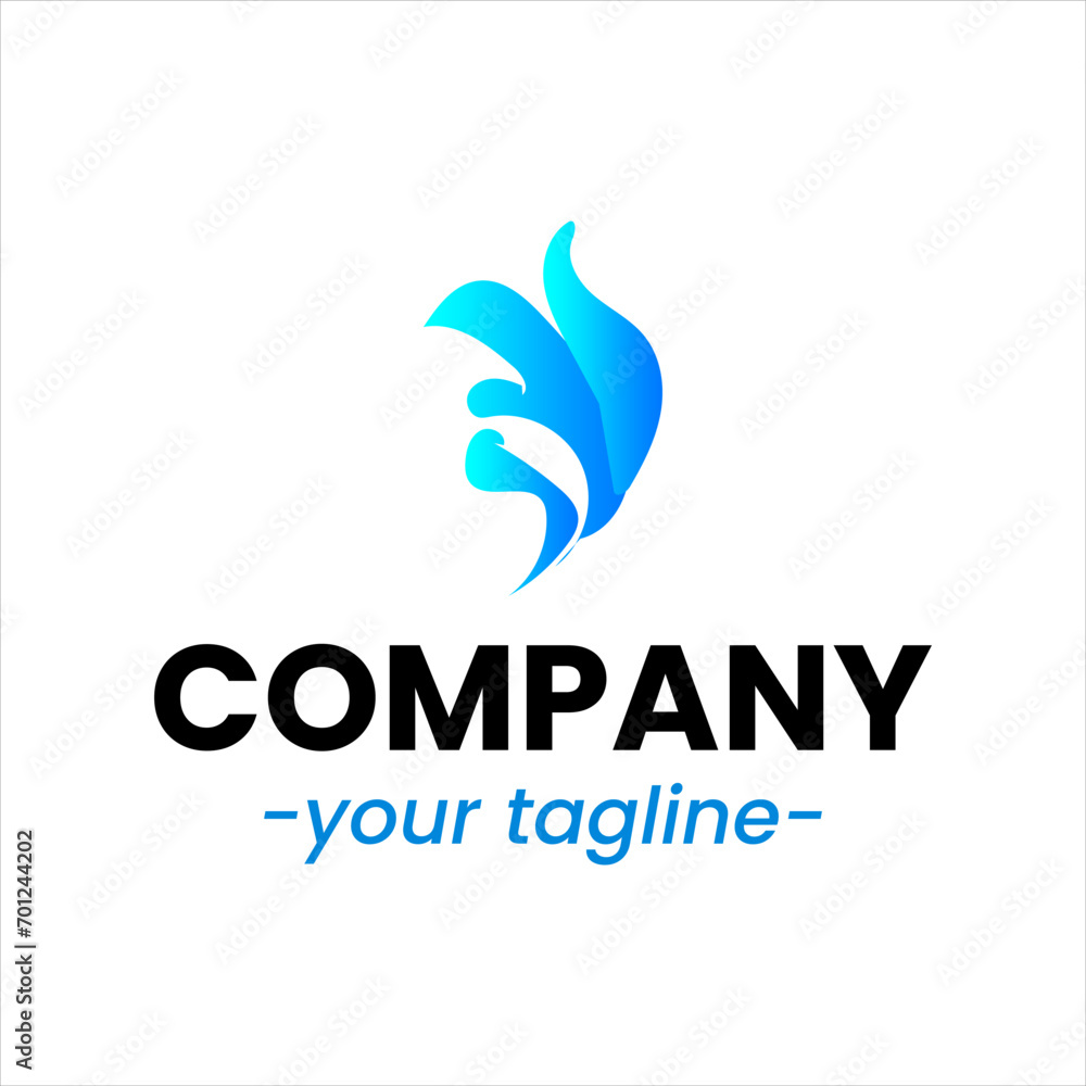 Fototapeta premium Sea waves logo set tidal waves ocean storm wavy river vector image company logo symbolizing water waves