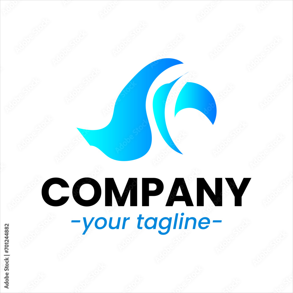 Obraz premium Sea waves logo set tidal waves ocean storm wavy river vector image company logo symbolizing water waves