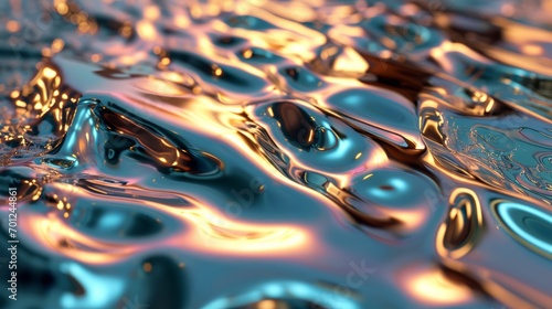 3d rendered image of molten metal pattern. photo