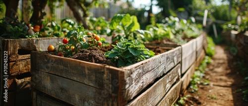 Wooden Compost Box in Organic Farm
