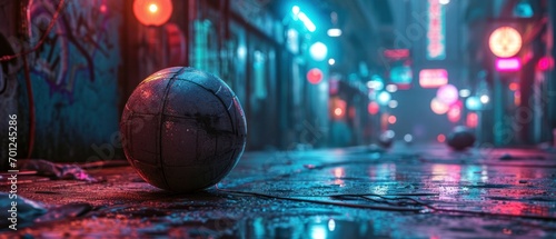 Cyber Neon Sports Ball Poster Online Gaming