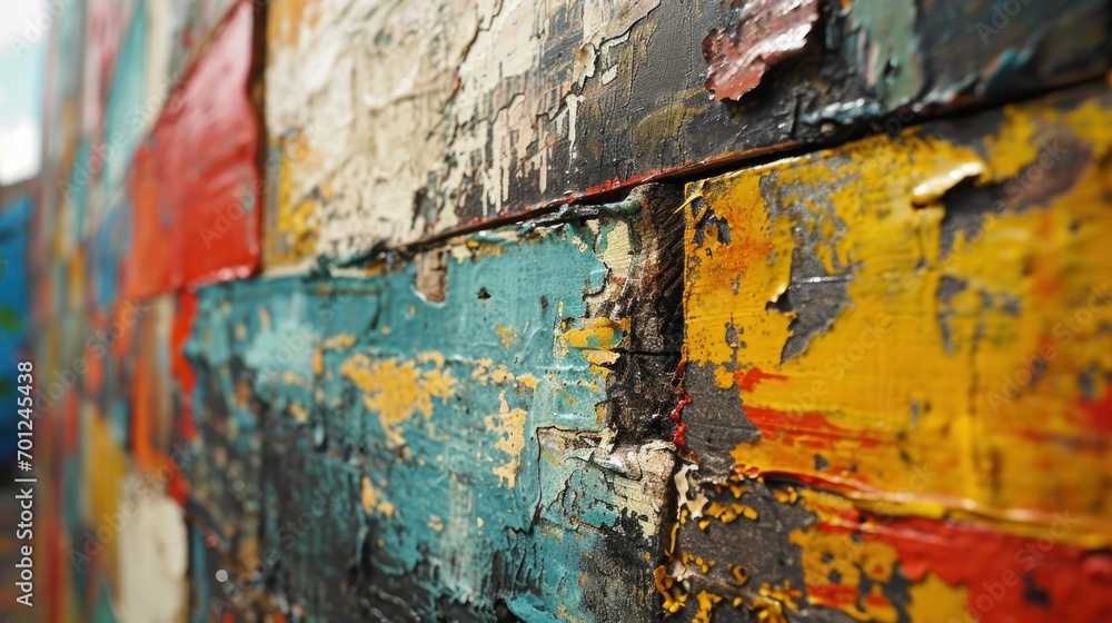 Colorful Torn Posters on Urban Wall