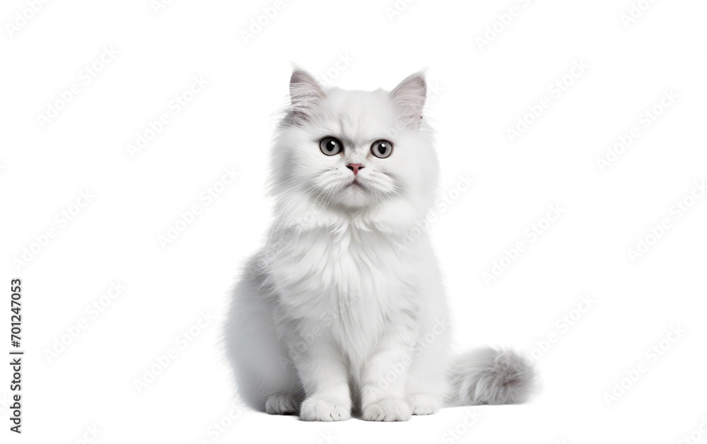 Cute Ivory Cat isolated on transparent Background