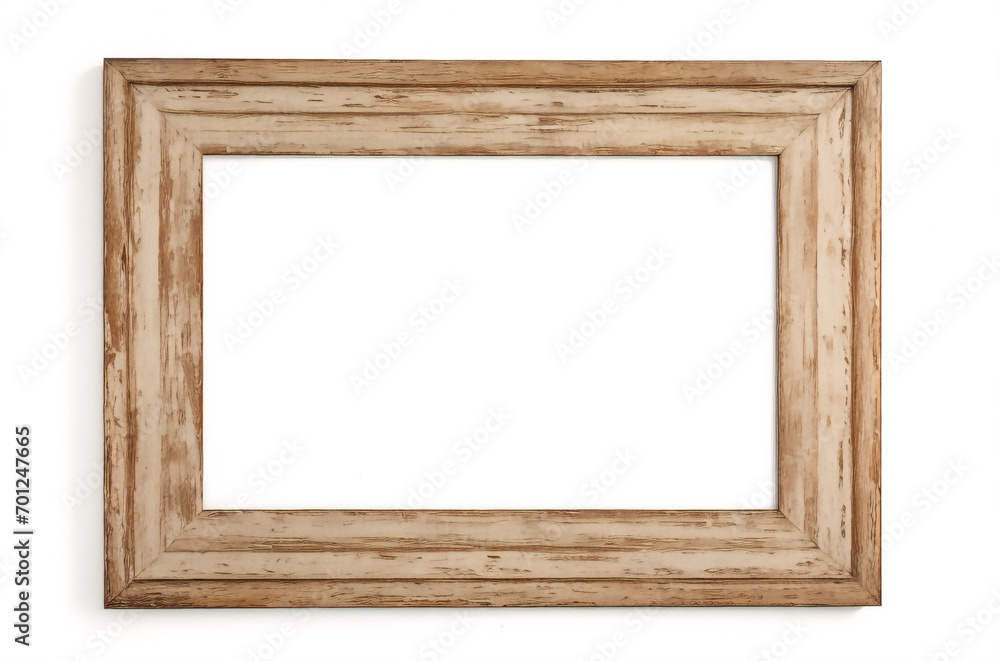 Holzrahmen lehnt auf weißem Boden im Innenmodell. Vorlage eines an einer Wand gerahmten Bildes 3D-Rendering Holzrahmen lehnt auf weißem Boden im Innenmodell. Vorlage eines an einer Wand gerahmten Bildes 3D-Rendering