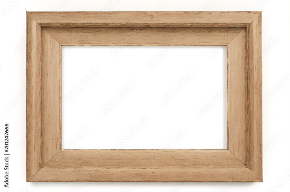Holzrahmen lehnt auf weißem Boden im Innenmodell. Vorlage eines an einer Wand gerahmten Bildes 3D-Rendering Holzrahmen lehnt auf weißem Boden im Innenmodell. Vorlage eines an einer Wand gerahmten Bildes 3D-Rendering