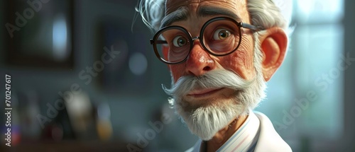 Senior Doctor in 3D Cartoon Style