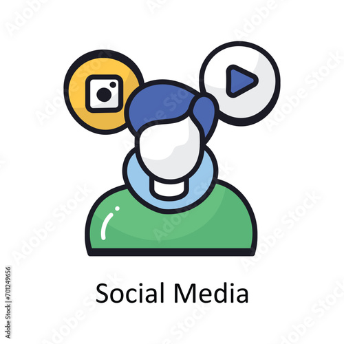 Social media vector Filled outline doodle Design illustration. Symbol on White background EPS 10 File 