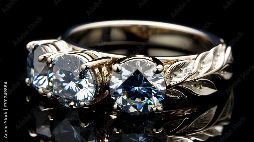 isolated jewelry three different white gold or silver diamonds rings. isolated jewelry three different white gold or silver diamonds rings.