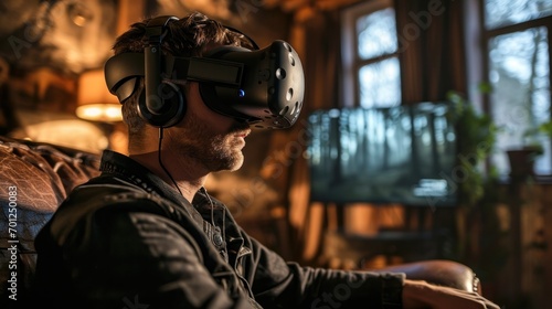 Tech Vlogger Demonstrating VR Gaming in a Living Room © Custom Media