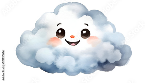 White cute cartoon cloud. © Milano