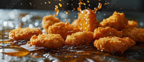 Dynamic Chicken Nuggets Ad with Flying Sauce photo